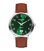 Horloge PONTIAC ERIC Heren P20127 Analoog Behuizing Saffier Groen Bracelette Leer Camel Boucle ardillon Etanchéiteiten 5 ATM