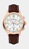 Horloge PONTIAC COMPOSANT-BOITIER Heren P40015 Analoog Behuizing Saffier Wit Bracelette Leer Bruin Boucle ardillon Etanchéiteiten 5 ATM